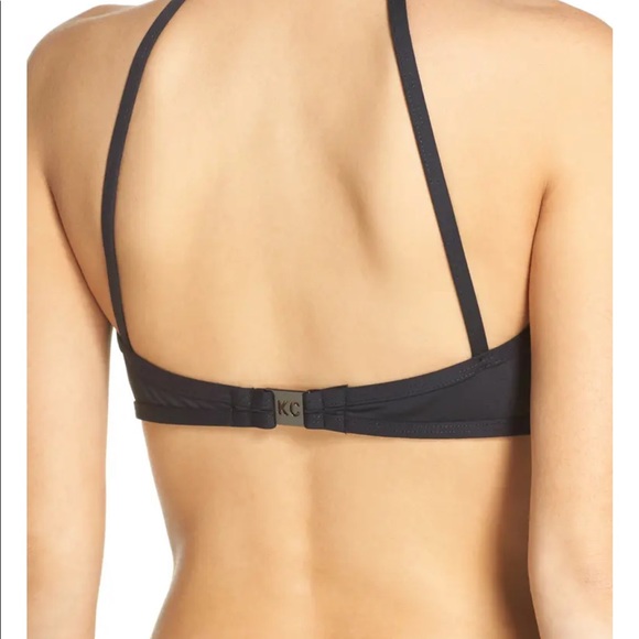 KENNETH COLE NEW YORK Mesh Halter Black Bikini Top L - Picture 4 of 11